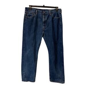 Levi’s 501 Jeans Men's Size 42x32 Blue Denim Button Fly Original Regular Fit